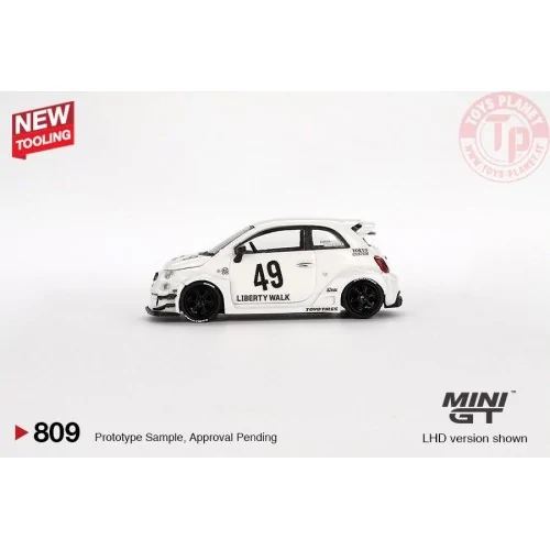 FIAT 595 ABARTH LB-WORKS X ABAS WORKS GARA WHITE 2024 1:64 MGT00809-L MINI GT