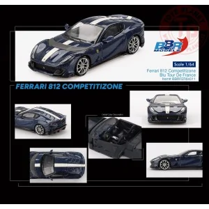 FERRARI 812 COMPETITIZONE BLU TOUR DE FRANCE 2023 1:64 BBRFER64011 BBR MODELS 1:64