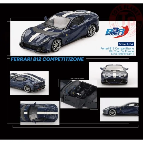 FERRARI 812 COMPETITIZONE BLU TOUR DE FRANCE 2023 1:64 BBRFER64011 BBR MODELS 1:64