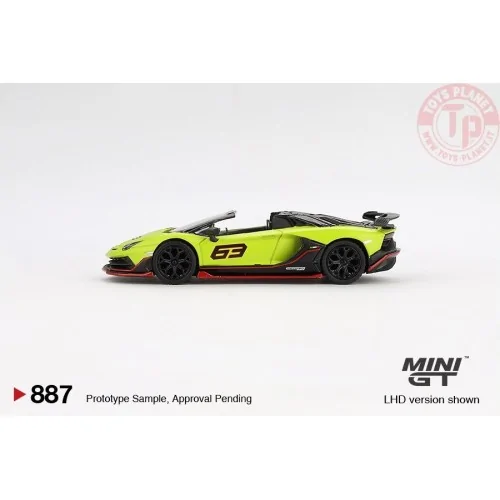 LAMBORGHINI AVENTADOR SVJ 63 ROADSTER VERDE SHOCK 2022 1:64 MGT00887-L Mini Gt