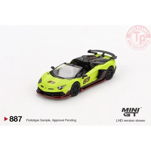 LAMBORGHINI AVENTADOR SVJ 63 ROADSTER VERDE SHOCK 2022 1:64 MGT00887-L Mini Gt
