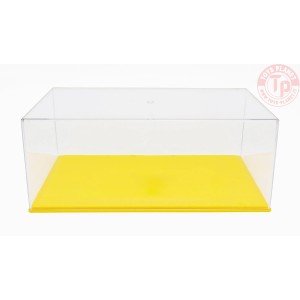 1/18 VETRINA BASE IN PLASTICA GIALLA 33cm x 17 cm V1 VETRINE