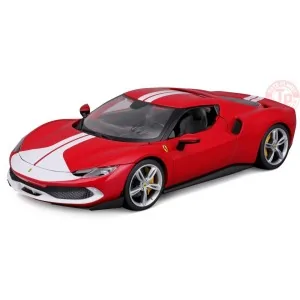 FERRARI 296 GTB ASSETTO FIORANO 2022 RED/WHITE 1:18 BU16017RO BURAGO