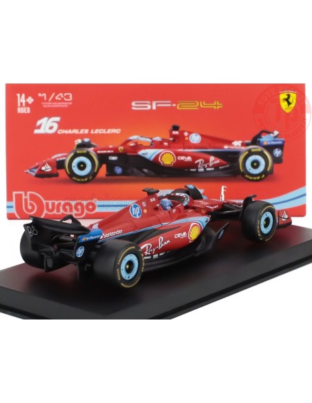 1/43 FERRARI F1 SF-24 TEAM SCUDERIA FERRARI N 16 3rd MIAMI GP 2024 CHARLES LECLERC CON PILOTA E VETRINA BU 18-36843-LEC-MIAMI...