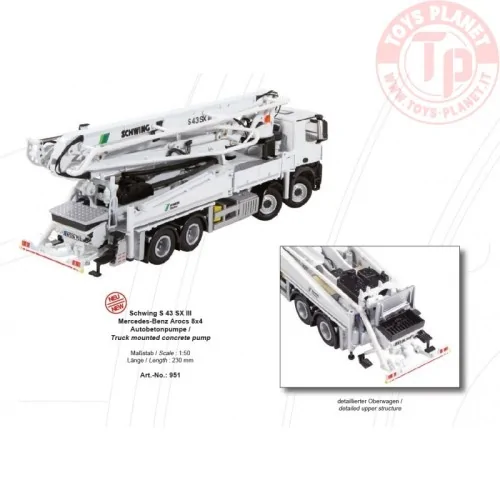 MB Arocs 8x4 Schwing S43SX pompa autocarrata NZG 951 NZG