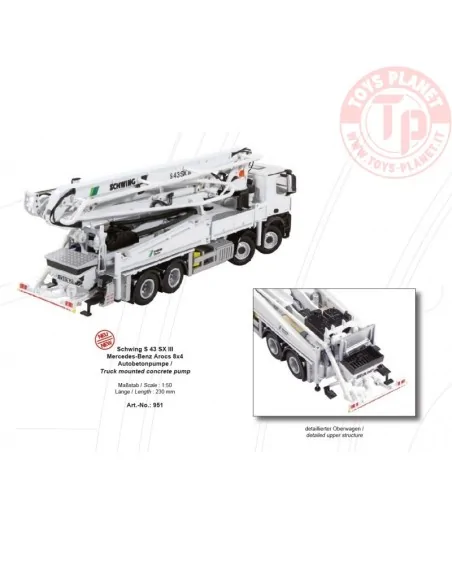 MB Arocs 8x4 Schwing S43SX pompa autocarrata NZG 951 NZG