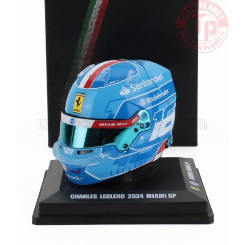 1/5 BELL CASCO HELMET F1 CHARLES LECLERC TEAM FERRARI HP N 16 MIAMI GP 2024 LSHEL002 CASCHI PILOTI 1/5