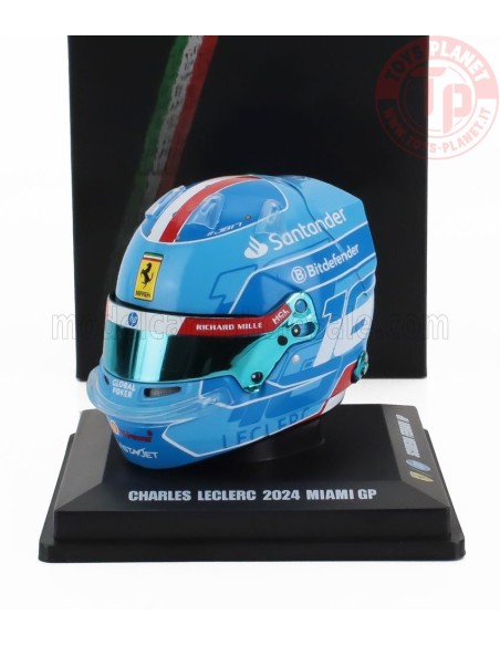 1/5 BELL CASCO HELMET F1 CHARLES LECLERC TEAM FERRARI HP N 16 MIAMI GP 2024 LSHEL002 CASCHI PILOTI 1/5