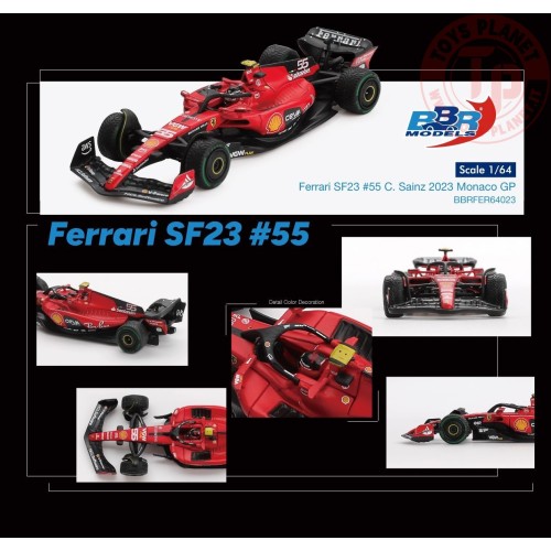 1:64 FERRARI SF23 N55 C. SAINZ MONACO GP 2023 BBRFER64023 BBR MODELS 1:64