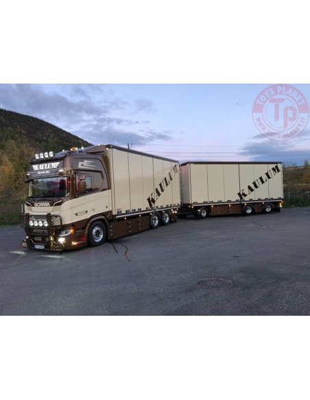 Scania NGR Highline 6x2 motorwagen met 3-assige schamelaanhanger Kaulum Transport TEKNO 89256 TEKNO