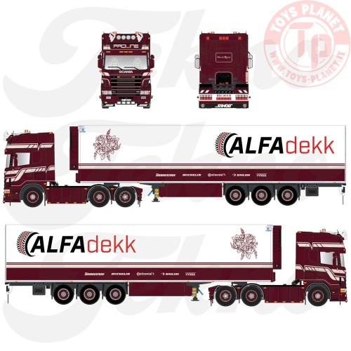 Scania 164G-580 Topline met 3-assige koeloplegger Proline TEKNO 88538 TEKNO