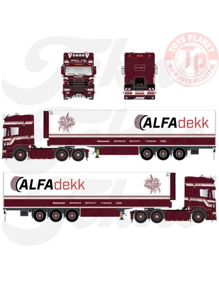 Scania 164G-580 Topline met 3-assige koeloplegger Proline TEKNO 88538 TEKNO