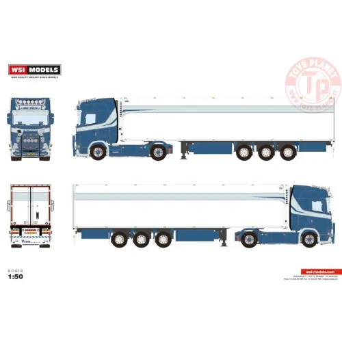 SCANIA S HIGHLINE CS20H 4X2 REEFER TRAILER - 3 AXLE Meijnen Transport WSI 01-4619 WSI MODELS