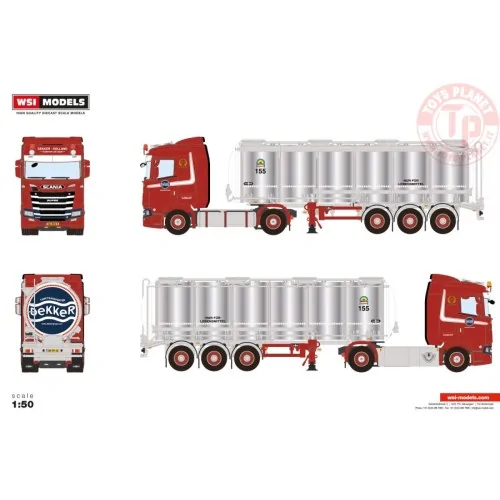 SCANIA S NORMAL CS20N 4X2 TANK TRAILER - 3 AXLE Dekker Tanktransport BV WSI 01-4702 WSI MODELS
