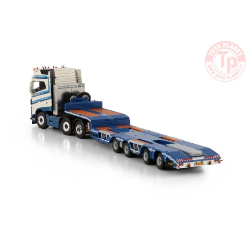 VOLVO FH5 GLOBETROTTER 6X2 TWIN STEER SEMI WHEEL WELL LOW LOADER - 4 AXLE Schoones B.V. WSI 01-4311 WSI MODELS