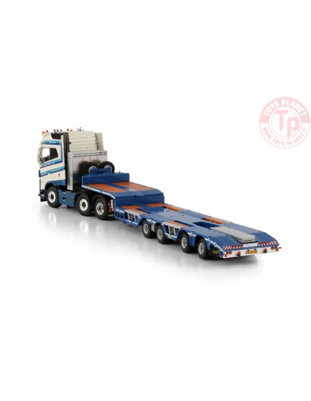 VOLVO FH5 GLOBETROTTER 6X2 TWIN STEER SEMI WHEEL WELL LOW LOADER - 4 AXLE Schoones B.V. WSI 01-4311 WSI MODELS