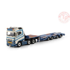 VOLVO FH5 GLOBETROTTER 6X2 TWIN STEER SEMI WHEEL WELL LOW LOADER - 4 AXLE Schoones B.V. WSI 01-4311 WSI MODELS