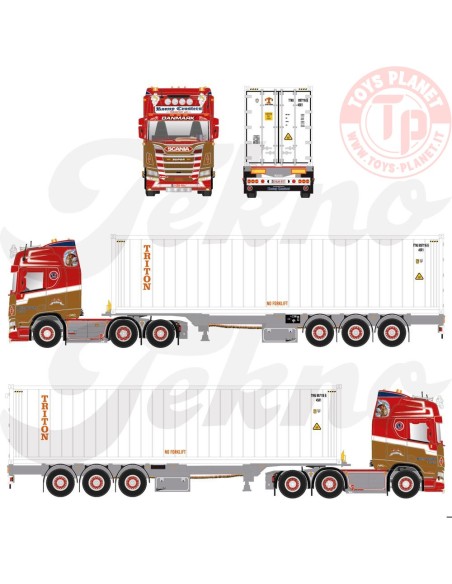 Scania NGR Highline 6x2 + container chassis met 40ft HC Reefer Ronny Ceusters TEKNO 88131 TEKNO