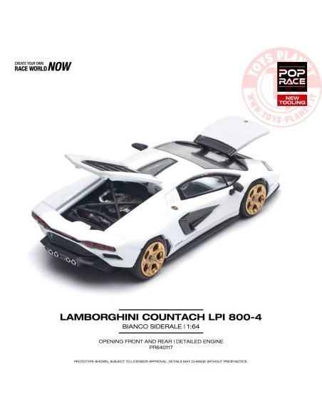 1/64 Lamborghini Countach LPI 800-4 - Bianco Siderale PR64-117 POP RACE