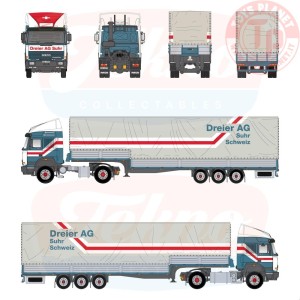Iveco Turbostar con rimochio centinato ribassato Dreier TEKNO 87542 TEKNO