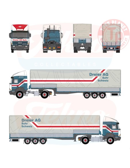 Iveco Turbostar con rimochio centinato ribassato Dreier TEKNO 87542 TEKNO