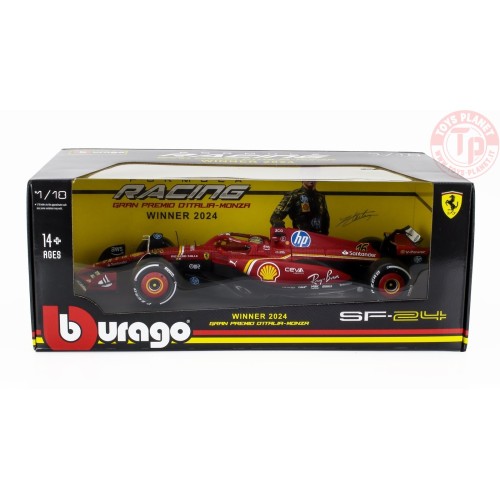 1/18 FERRARI F1 SF-24 TEAM SCUDERIA FERRARI N 16 WINNER ITALY MONZA GP 2024 CHARLES LECLERC BURAGO 18-16815-L-MONZA BURAGO