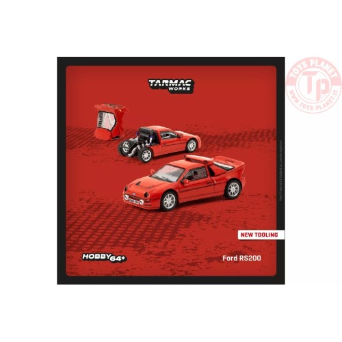 1/64 FORD RS200 rosso TARMAC T64PR-001-RE TARMAC WORKS