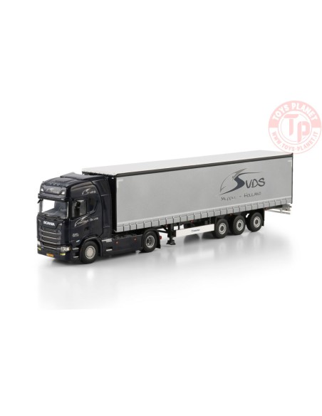 SCANIA S HIGHLINE CS20H 4X2 CURTAINSIDE TRAILER - 3 AXLE Van der Sluis transport WSI 01-4667 WSI MODELS