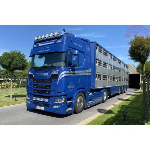 SCANIA S HIGHLINE CS20H 4X2 LIVE STOCK TRAILER - 3 AXLE Moeyaert WSI 01-4608 WSI MODELS