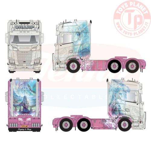 Scania NGS Highline 6x2 met sleepas (verpakt in luxe giftbox) Joe Sharp - Valhalla TEKNO 89067 TEKNO