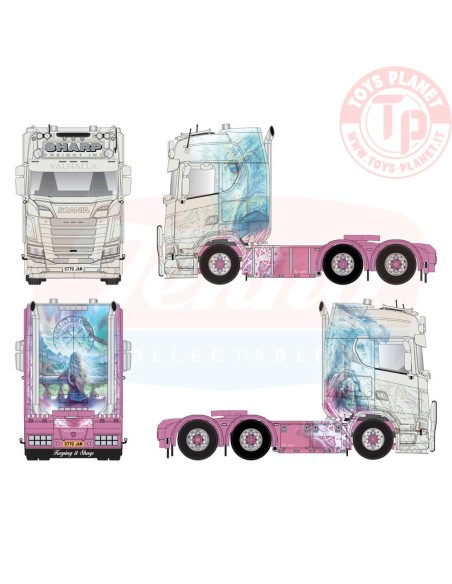 Scania NGS Highline 6x2 met sleepas (verpakt in luxe giftbox) Joe Sharp - Valhalla TEKNO 89067 TEKNO
