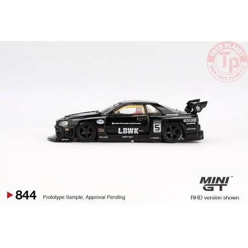 NISSAN ER34 NISSAN LB-ER34 SUPER SILHOUETTE SKYLINE BLACK 2024 1:64 MGT00844-R MINI GT
