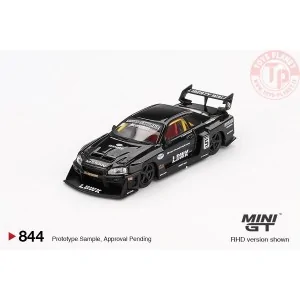 NISSAN ER34 NISSAN LB-ER34 SUPER SILHOUETTE SKYLINE BLACK 2024 1:64 MGT00844-R MINI GT