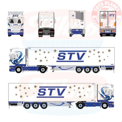 1/50 Scania serie R Topline con rimorchio frigor a 3 assi STV TEKNO 89812 TEKNO