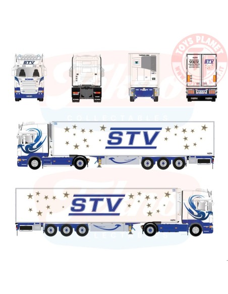 1/50 Scania serie R Topline con rimorchio frigor a 3 assi STV TEKNO 89812 TEKNO