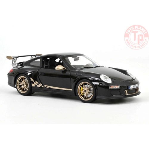 1/18 PORSCHE 911 GT3 RS 2009 BLACK & WHITE GOLD METALLIC NOREV NV187563 NOREV