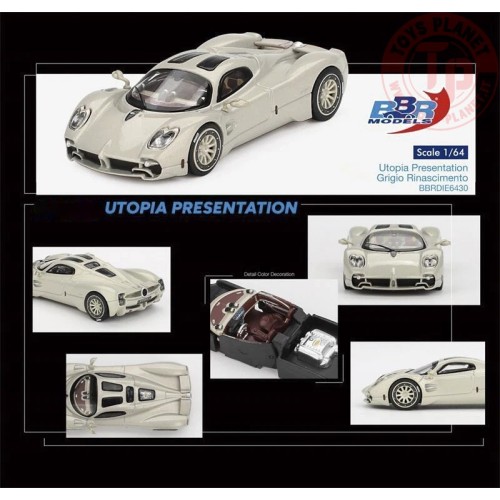 1/64 PAGANI UTOPIA PRESENTATION GRIGIO RINASCIMENTO BBRDIE6430 BBR MODELS 1:64
