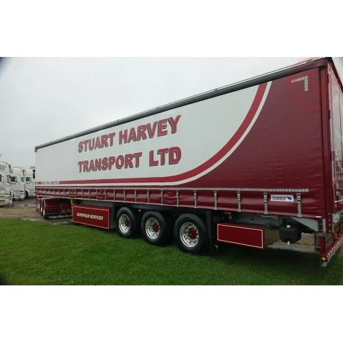Scania Next Gen S-Highline met 3-assige schuifzeilen trailer Stuart Harvey Transport TEKNO 86273 TEKNO