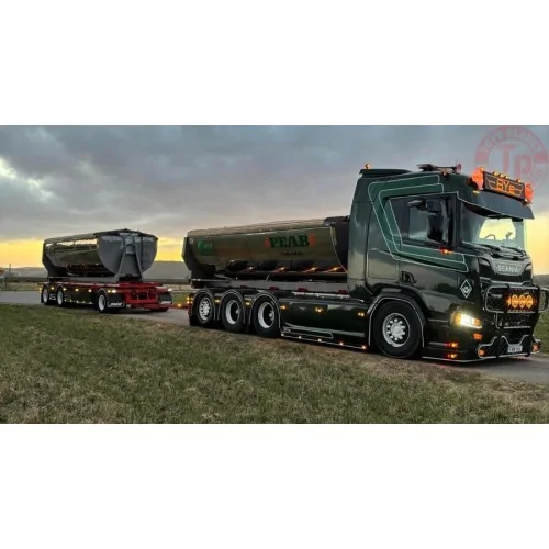 SCANIA R NORMAL CR20N HOOKLIFT SYSTEM 8X4 CONTAINER + 3 AXLE + ASPHALT CONTAINER BYe Peab Asfalt WSI 01-4606 WSI MODELS