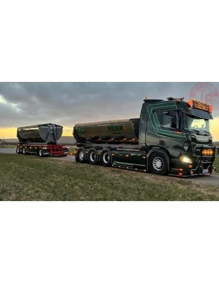 SCANIA R NORMAL CR20N HOOKLIFT SYSTEM 8X4 CONTAINER + 3 AXLE + ASPHALT CONTAINER BYe Peab Asfalt WSI 01-4606 WSI MODELS
