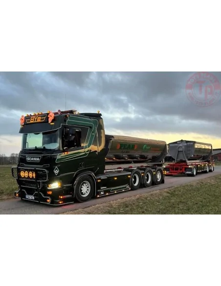 SCANIA R NORMAL CR20N HOOKLIFT SYSTEM 8X4 CONTAINER + 3 AXLE + ASPHALT CONTAINER BYe Peab Asfalt WSI 01-4606 WSI MODELS