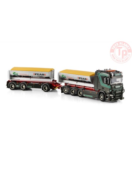 SCANIA R NORMAL CR20N HOOKLIFT SYSTEM 8X4 CONTAINER + 3 AXLE + ASPHALT CONTAINER BYe Peab Asfalt WSI 01-4606 WSI MODELS