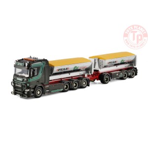 SCANIA R NORMAL CR20N HOOKLIFT SYSTEM 8X4 CONTAINER + 3 AXLE + ASPHALT CONTAINER BYe Peab Asfalt WSI 01-4606 WSI MODELS