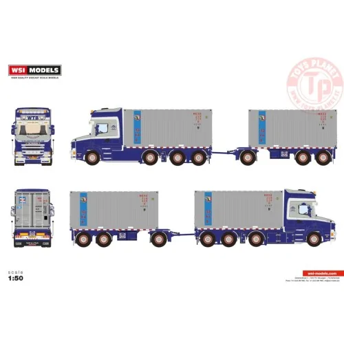 SCANIA 4 SERIES TORPEDO TOPLINE 8X2 TRASPORTO CONTAINER WTB - W.Willemstein & Zn WSI 01-4469 WSI MODELS
