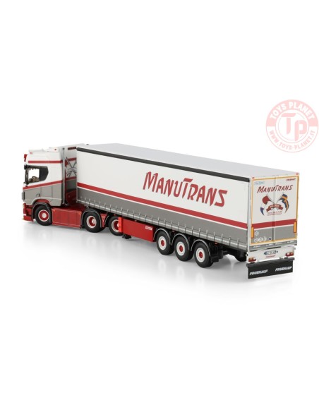 SCANIA R HIGHLINE CR20H 6X2 TAG AXLE CURTAINSIDE TRAILER - 3 AXLE Manutrans WSI 01-4455 WSI MODELS