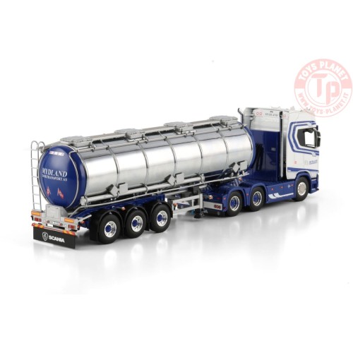 SCANIA S HIGHLINE CS20H 6X4 TANK TRAILER - 3 AXLE Mydland WSI 01-4689 WSI MODELS