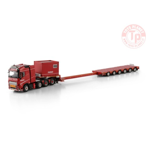 VOLVO FH5 GLOBETROTTER 8X4 MANOOVR - 6 AXLE + 10FT CONTAINER Nooteboom Red Line WSI 6073368 WSI MODELS