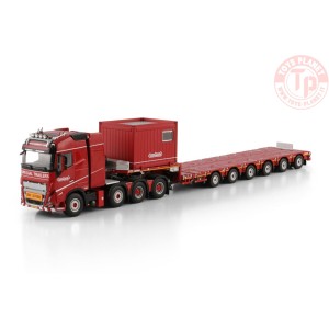 VOLVO FH5 GLOBETROTTER 8X4 MANOOVR - 6 AXLE + 10FT CONTAINER Nooteboom Red Line WSI 6073368 WSI MODELS