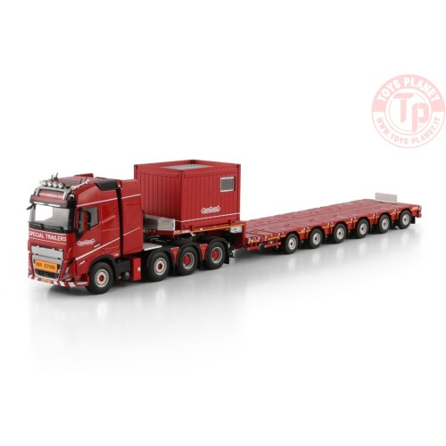 VOLVO FH5 GLOBETROTTER 8X4 MANOOVR - 6 AXLE + 10FT CONTAINER Nooteboom Red Line WSI 6073368 WSI MODELS