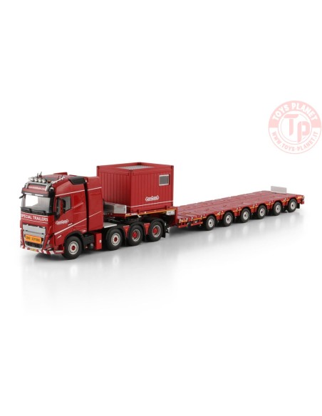 VOLVO FH5 GLOBETROTTER 8X4 MANOOVR - 6 AXLE + 10FT CONTAINER Nooteboom Red Line WSI 6073368 WSI MODELS